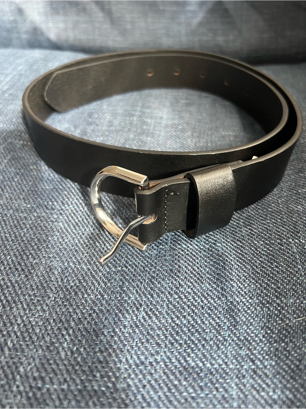 Banana Republic Genuine Leather Belt XS Black Silver Buckle
